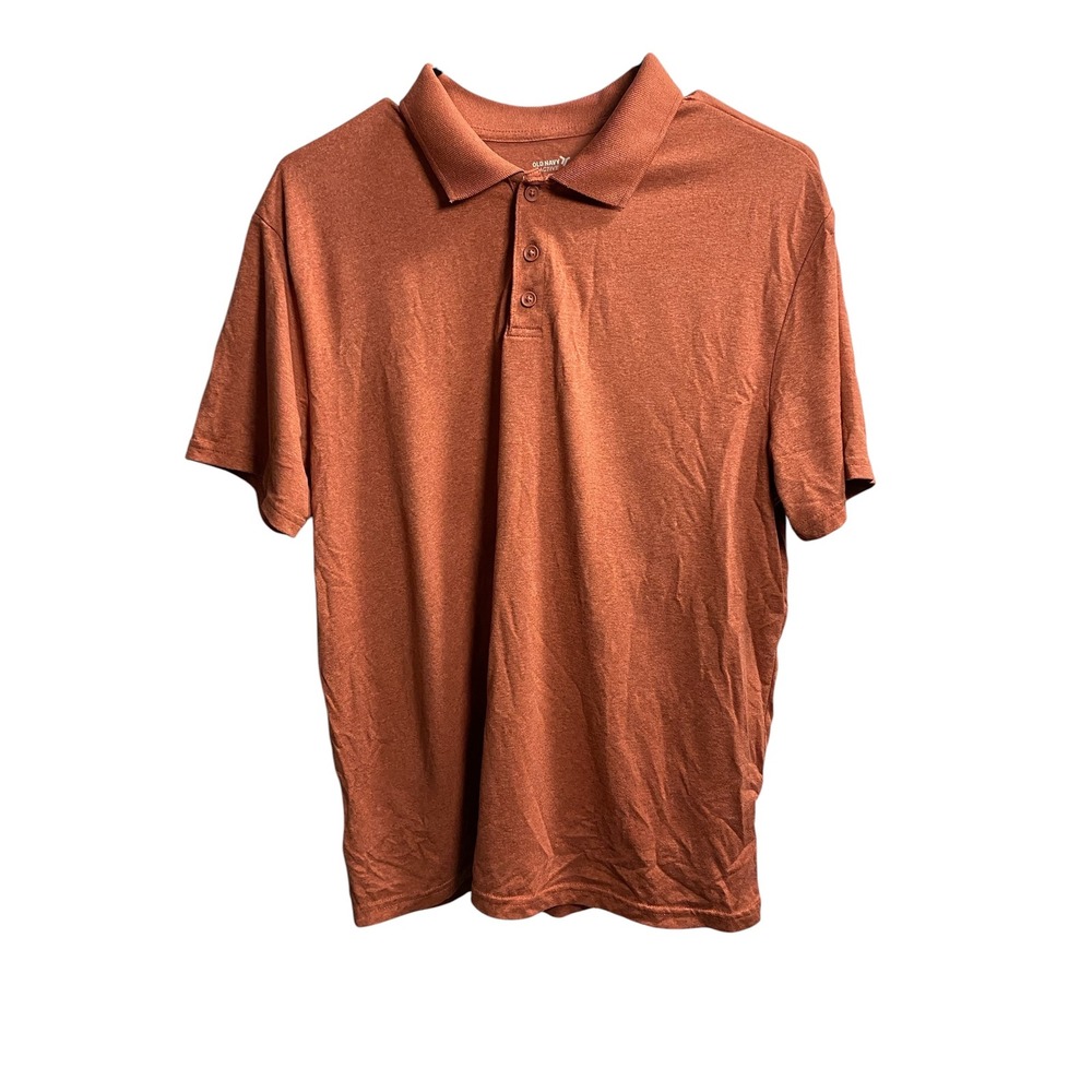 Old‎ Navy Active Mens Core Polo Shirt Burnt Orange Heathered Short Sleeve Size M